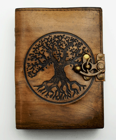 Tree of Life in a Circle Leather Embossed Journal